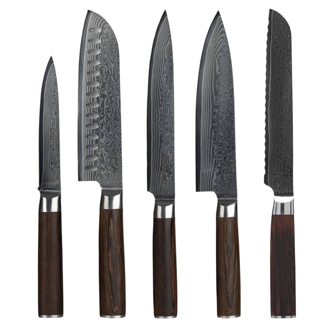 Hele Damaskus-knivsettet