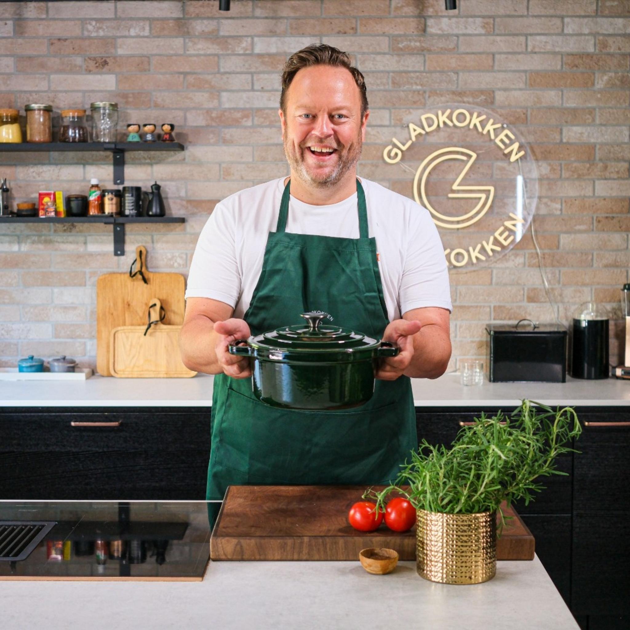 Støpejernskasserolle Med Lokk Ø24