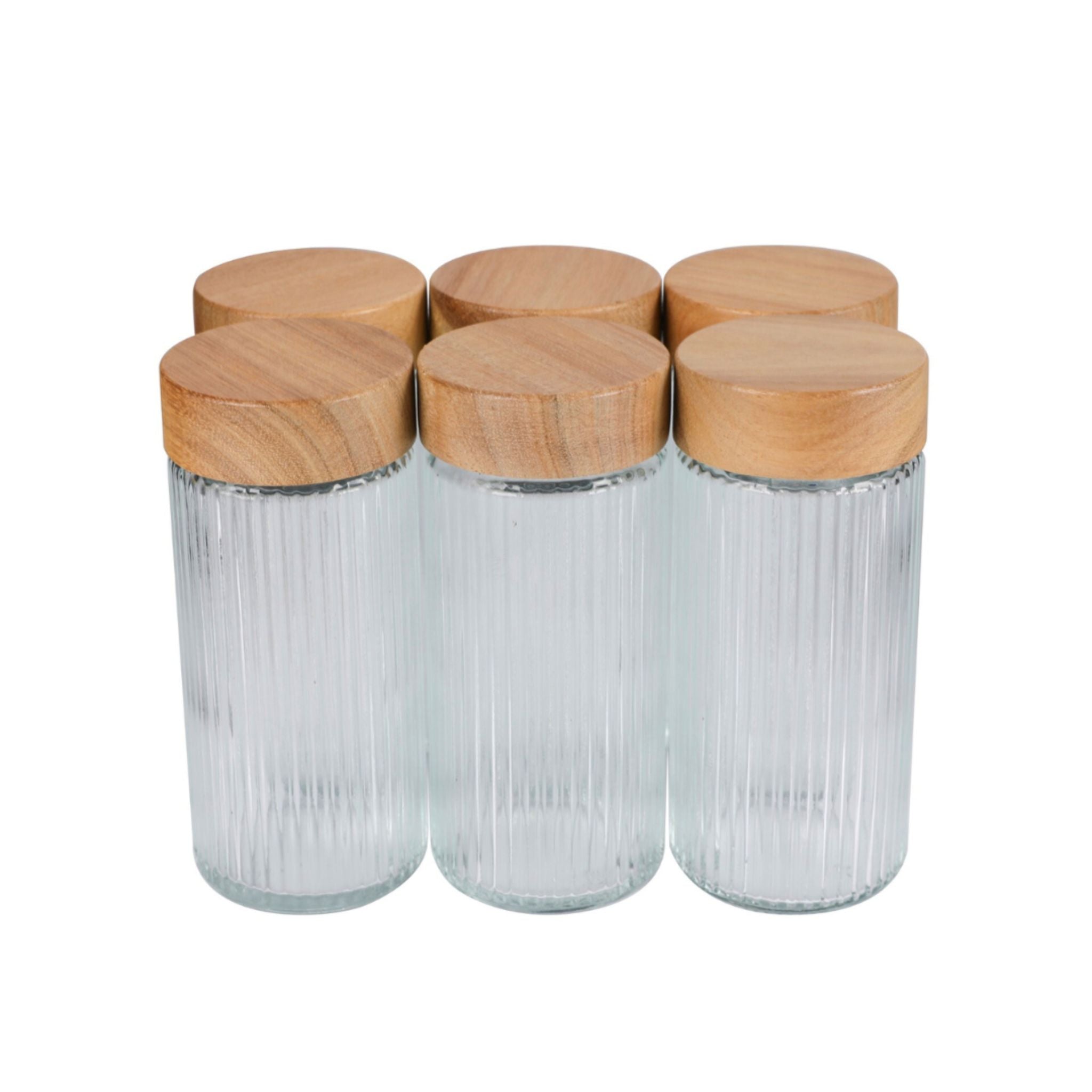 Krydderglass med trelokk – 6-pakning