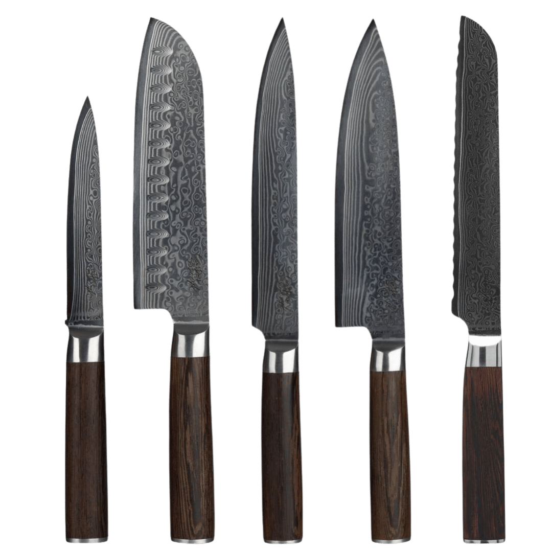 Damaskus Knivsett - 5 deler