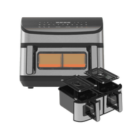DualFry Fusion Airfryer 10,5L - Komplett pakke inkl. 2 x 4,5L Skuffer