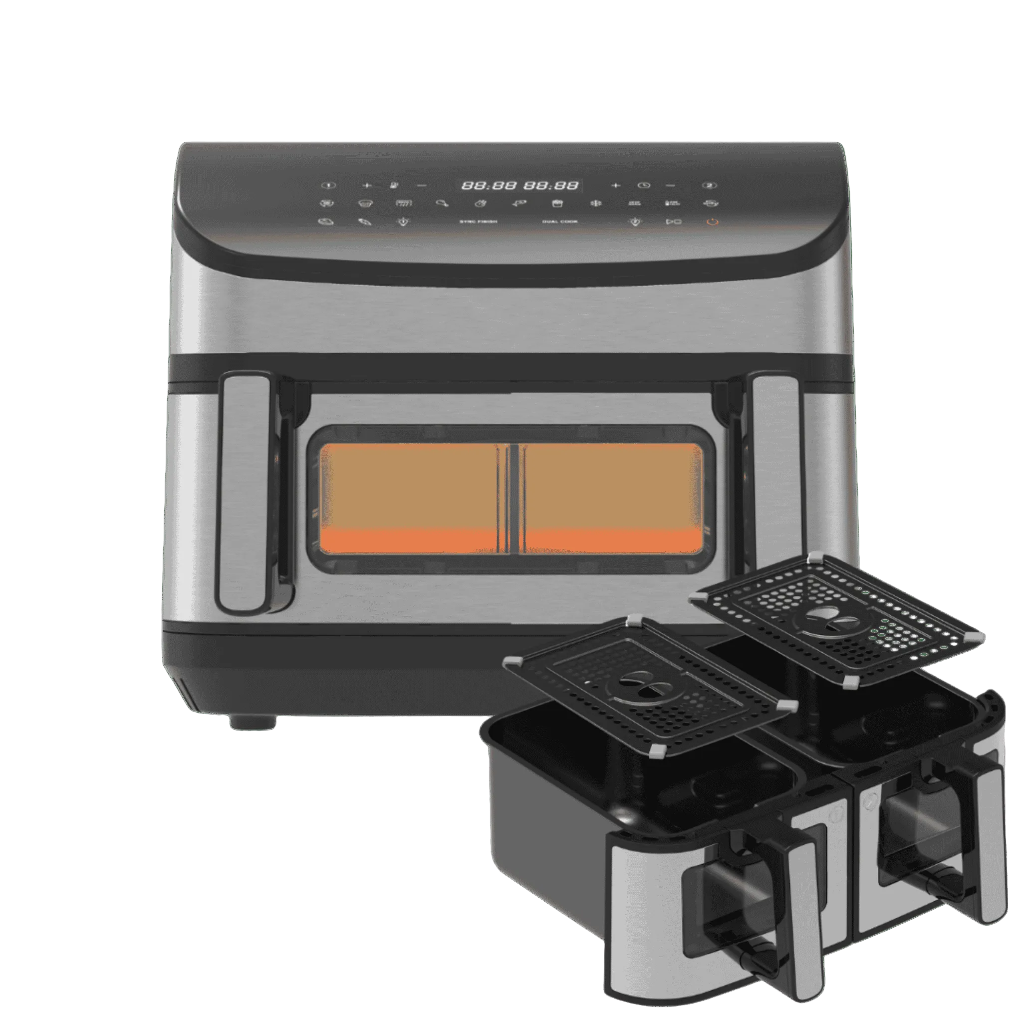 DualFry Fusion Airfryer 10,5L - Komplett pakke inkl. 2 x 4,5L Skuffer