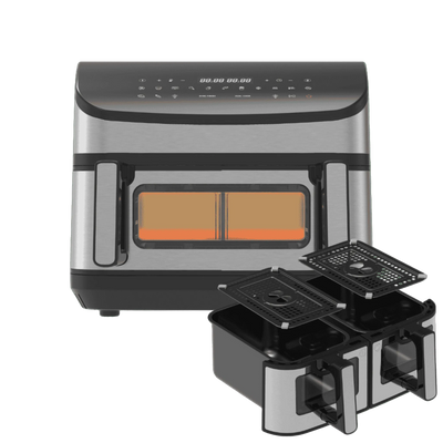 DualFry Fusion Airfryer 10,5L - Komplett pakke inkl. 2 x 4,5L Skuffer