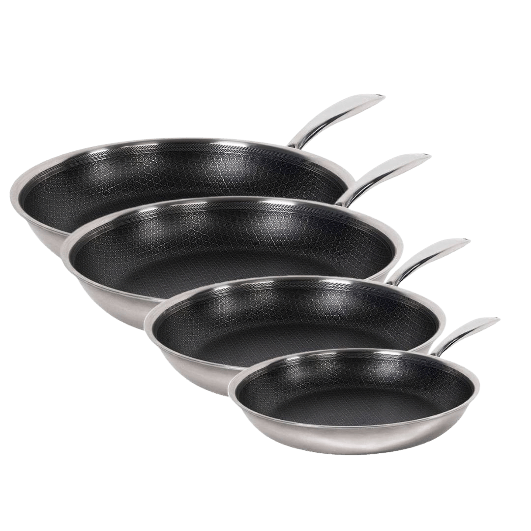 Hybrid slipp-lett stekepannesett (20, 24, 28 & 32 cm)