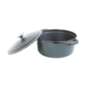 Støpejernskasserolle Med Lokk Ø24